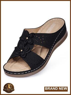 Women's Slip On Flat Sandals with Arch Support Comfortable Summer Dressy